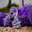 Elephant Outdoor Statues with Cute Baby Garden Decor, Resin Elephant Figurines with Solar Lantern Outdoor Decoration Gifts for Mothers Day, Birthday Day by CozyNest Decor
