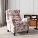 UIXE Pushback Recliner Chair, Fabric Armchair Push Back Accent Chair, Rivet Trim Club Chair Home Theater Overstuffed Single Sofa Reading Seat for Living Room, Pattern by CozyNest Decor