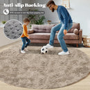 4FT Round Rug for Bedroom: Fluffy Shag Soft Washable Rugs Circle Small Fuzzy Plush Indoor Carpet for Living Room Nursery Playroom Dorm Kids Girls Boys Room (Camel, 4'x4') by TinyTreasures Baby Boutique