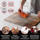 BLAZIN' GRILL Baskets for Outdoor Grill | 2 Grilling Baskets with Detachable Handle | Barbecue Grill Set with BBQ Gloves | Portable Camping Net Rack Perfect for Vegetables, Seafood & Meat by GreenHaven Gardens