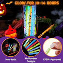 JOYIN 24 Pcs Halloween Glow Stick Hanging Wands in 8 Different Pattern Designs and 6 Colors for Kids Party Favors, Halloween Party Supplies, Glow in the Dark, Goodies Bags Fillers, Non Candy Treats by TinyTreasures Baby Boutique