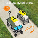 Wagons Carts Foldable with All-Terrain Big Wheels 400 LBS, Heavy Duty Collapsible Utility Wagon Cart, Folding Grocery Cart for Beach, Camping, Sports, Shopping, Garden and Fishing-Black Stripe by GreenHaven Gardens