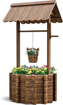 UDPATIO Wishing Wells for Yard, Large Wooden Wishing Well Planter for Outdoors, Upgrade Wishing Well with 4 Reinforced Rod & Hanging Bucket for Garden Patio Lawn Backyard Home Decor by GreenHaven Gardens