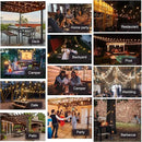 Outdoor String Lights 50FT Waterproof,LED Patio Lights Dimmable with 27 Bright Shatterproof Retro Bulbs,Vintage Edison String Hanging Lights for Outside Bistro,Backyard,Balcony,White Cable by GreenHaven Gardens