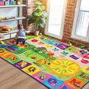 Kids Rugs for Playroom Classroom Bedroom, Educational and Fun Play Mat with ABC Alphabet Animals, Learning Rug for Children Toddler Baby Girls Boys Nursery, Washable, 4x6 by CozyNest Decor