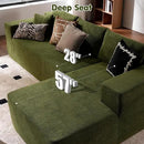 ovios 104" Cloud Sectional Couch with L-Shape Chaise,Modern Modular Sofa with Deep Seat, Upholstered Couches for Living Room Bedroom,No Assembly Required, Green (Cloud Velvet) by CozyNest Decor
