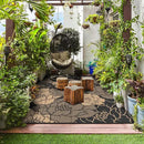 GENIMO Outdoor Rug Waterproof for Patio Decor, 8' x 10' Reversible Plastic Straw Floral Camping Carpet, Large Area Rugs Mats for RV, Camper, Deck, Balcony, Porch, Beach, Picnic, Mix-Black & Brown by CozyNest Decor