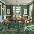 Deerly Dark Green Area Rugs 10x12 for Living Room Soft Non-Slip, Large Bedroom Rug Vintage Dining Room Rug Tribal Farmhouse Carpet for Dining Room Office Green by TinyTreasures Baby Boutique