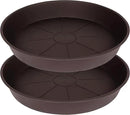 2 Pack of Plant Saucer 20 22 inch (19.5 Inch Base), Deep Heavy Duty Plastic Plant Saucers 20" Round, Flower Plant Trays for Indoors Outdoor, Plant Drip Tray for Planter 18-22" (Chocolate Brown) by GreenHaven Gardens