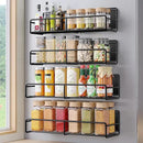 4 Pack Magnetic Spice Rack for Refrigerator, Magnetic Shelf Fridge Organizer for Kitchen Storage, Black by CozyNest Decor
