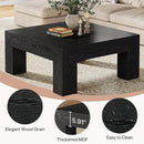 Tribesigns 39.4-Inch Square Coffee Table for Living Room, Farmhouse All MDF Accent Center Cocktail Table with Sturdy Wooden Legs, Easy Assembly, Black by CozyNest Decor