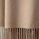 CUDDLE DREAMS Silk Throw Blanket with Hand-Knotted Fringe, Natural, Soft & Breathable (Taupe) by CozyNest Decor
