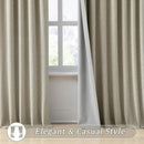 RAIN CITY Taupe Blackout Curtains Back Tab Rod Pocket Curtains 63 Inches Long, Linen Burlap Textured Room Darkening Curtains for Bedroom Nursery 2 Panels 50x63 by CozyNest Decor