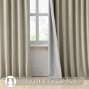 Blackout Linen Blend Curtains 84 inch Long 2 Panels,Back Tab with Hooks,Light Blocking Thermal Insulated Draperies Modern Farmhouse Textured Curtains for Living Room Dining Room - Light Taupe by CozyNest Decor
