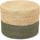 REDEARTH · Cylindrical Pouf Foot Stool Ottoman - Jute Braided Pouffe Poof Accent Sitting Footrest for Living Room, Bedroom, Nursery, Patio, Lounge & Other Rooms (Natural Olive, 18"x18"x14") by CozyNest Decor