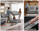 Oversized Modular Sofa, Extra Deep Cloud Chenille Sectional Couch with Ottoman Chaise, Fluffy Chenille 3 Seater Sofa for Living Room, Villa (Basic 3 Seater, Chenille Grey)
