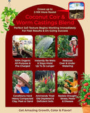 Compressed Organic Potting Soil for Garden, Plants & Vegetables - Expands 4x When Mixed with Water - Indoor or Outdoor Use - Plant Food Mix Derived from Natural Coconut Coir & Worm Castings Fertilizer by GreenHaven Gardens
