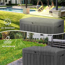 45 Outdoor Storage Box, Waterproof Resin Deck Box with Side Handles, Lockable Outdoor Bench for Indoor & Outdoor Use, Storage Bin for Patio Cushions, Garden Tools, Package Delivery, Black by CozyNest Decor