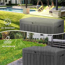 45 Outdoor Storage Box, Waterproof Resin Deck Box with Side Handles, Lockable Outdoor Bench for Indoor & Outdoor Use, Storage Bin for Patio Cushions, Garden Tools, Package Delivery, Black by GreenHaven Gardens