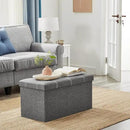 SONGMICS Mazie Collection - 30 Inches Ottoman Storage Bench, 21 Gal. Folding Chest with Breathable Linen-Look Fabric, Load up to 660 lb, for Entryway, Living Room, Bedroom, Dark Gray ULSF001G01 by CozyNest Decor