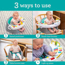 Infantino Music & Lights 3-in-1 Discovery Seat & Booster, Toddler Booster Seat for Dining Table or Kitchen Chair, Baby Activity Center & Snack Tray, Teal by TinyTreasures Baby Boutique