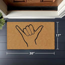 Barnyard Designs Natural Coco Coir Heavy Duty Backing Doormat - Large Cute Non-Slip Front Door Welcome Mat for Outside Entrance or Porch Entry, Brown (17x30, Shaka) by CozyNest Decor