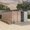 10x14 FT Metal Storage Sheds Outdoor, Metal Yard Sheds Garden Shed Kit, Metals Tool Shed with Lockable Door, Metals UtilityShed Buildings with Air Vent for Backyard Garden Patio Lawn by GreenHaven Gardens