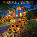 Solar Sunflower Lights, 800mA Solar Garden Light with Real Looking Flowers Outdoor Waterproof Solar Stake Lights for Back Yard, Flower Bed, Pathway, Patio, Porch, Fall Decoration (4 Pack) by GreenHaven Gardens