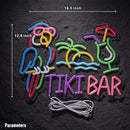 Tiki Bar Parrot Palm Tree Neon Sign for Wall Decor Hawaii Beach Bar LED Light up Signs with Dimmer for Pub Party Man Cave Room Art Decor Gift by CozyNest Decor