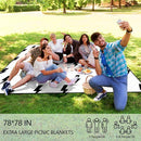 79''x79'' Extra Large Picnic Blankets, Waterproof Sandproof Foldable Outdoor Picnic Mat, Portable 3-Layer Fabric Beach Blanket for Camping, Park, Travel, Family Friends-Stylish Lightning Pattern by TinyTreasures Baby Boutique