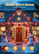 C9 LED Christmas Lights Outdoor, 50 Feet String with 50 Shatterproof Matte Bulbs, Connectable Waterproof Tree Lights for Holiday Roofline Backyard Garden Decor, Red & Pure White by GreenHaven Gardens