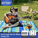 HX&OD Outdoor Picnic Blanket Extra Large, 80''*80'' Waterproof Picnic Mat with Stakes Foldable Camping Blanket Portable with Carry Strap for Beach Mat (Blue, 80''*80'') by TinyTreasures Baby Boutique