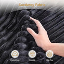 Modular Sectional Sofa with Chaise U Shaped Sectional Couch for Living Room, 7-Seater Comfy Cloud Couches, Plush Corduroy, Black by CozyNest Decor