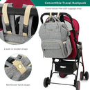Diaper Bag Backpack, Diaper Bags for Baby Girls Boys, Baby Bags for Moms Dads, Nappy Changing Bag with Insulated Pockets,Multi-functional Waterproof Backpack with Stroller straps - Grey by TinyTreasures Baby Boutique