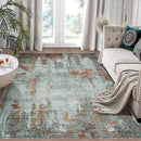 4x6 Area Rugs for Living Room Rug Washable: Modern Large Rug for Dining Room Bedroom Carpet Non Slip Low Pile 4 by 6 Indoor Abstract Nursery Home Office Red Brown by TinyTreasures Baby Boutique