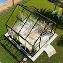 Amerlife 8x8x7 FT Ft Polycarbonate Greenhouse for Outdoors, Walk-in Design with Aluminum Frame, 2 Windows and Swing Door, Heavy-Duty Greenhouse Construction for Garden, Black by GreenHaven Gardens