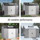 Rubbermaid Extra Large Resin Outdoor Storage Shed With Floor (7 x 10 Ft.), Weather Resistant, Brown, Organization for Home/Lawn Mower/Backyard Equipment/Bike Storage/Pool Supplies by GreenHaven Gardens
