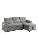 78.5" Sleeper Sofa Bed Reversible Sectional Couch with Storage Chaise and Side storage bag for Small Space Living Room Furniture Set