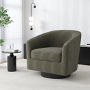 Swivel Barrel Accent Chair, Modern Round Chenille Fabric Arm Chair for Living Room, Bedroom, Comfy Club Reading Chairs for Adults（Chenille Fabric, Tan, Set of 4 by CozyNest Decor