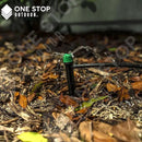 (100-PACK) - 1/4" Inch Universal 360* Degree Drip Emitter On 5" Stake - Adjustable Flow 0-18.5 GPH Fit 1/4 (4-7mm) Drip Irrigation Tubing - Professional Grade Drippers for Drip Irrigation by GreenHaven Gardens