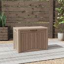 50 Gallon Lockable Resin Deck Box, Waterproof & UV-Resistant Outdoor Storage Box for Outdoor Cushion Storage, Garden Tools & Pool Accessories Storage, Gray by CozyNest Decor
