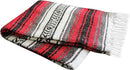 Del Mex Classic Mexican Blanket, Large Authentic Woven Falsa Throw (70"x50"), Artisan Southwest Décor for Beach, Yoga, Outdoors (Red) by CozyNest Decor