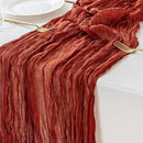 Sioloc Terracotta Table Cloth Cheesecloth Table Runner 10ft Rustic for Tea Wedding Party Baby Bridal Centerpiece Fall Decor for Home Halloween Thanksgiving by CozyNest Decor