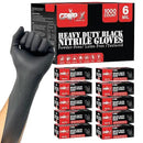 Heavy Duty 6 Mil Black Nitrile Gloves - Disposable, Latex & Powder Free | Mechanic, Food Prep & Tattoo | Rubber Gloves for Cooking, Cleaning & Household |Bulk Case of (1000) by GreenHaven Gardens
