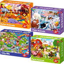 QUOKKA Puzzles for Kids Ages 4-6 – 4 x 48 Pieces Jigsaw Puzzles for Toddlers 2-4 – Children's Game Ages 3-5 for Learning Farm Animals – Educational Preschool Toy for Boys and Girls 4-8 Years Old by TinyTreasures Baby Boutique