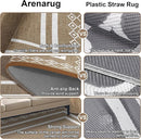 Outdoor Patio Rug, Outside Rectangular Carpet, Moroccan Geometric Rugs, Washable Large Indoor Outdoor Rug 6x9 Mats for RV, Picnic, Backyard, Deck, Balcony, Porch, Beach