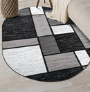 Rugshop Contemporary Modern Boxes for Home Office,Living Room,Bedroom,Kitchen Non Shedding Oval Area Rug 5' x 7' Gray by TinyTreasures Baby Boutique