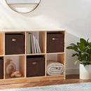 Amazon Basics Cube Organizer Storage Bins Handles, Collapsible Fabric, Pack of 6, 13"x13"x13", Brown by CozyNest Decor