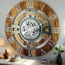 The Gears Clock Real Moving Gear Wall Clock England Line (Vintage Brown, 24 inches (60 cm)) by CozyNest Decor