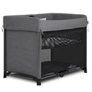 Evolur Zane Portable Playard with Instant Fold, Removable Mattress Cover & Full-Size Zipper Bassinet – Lightweight Travel Crib for Infant (0–18 Months) Grey by TinyTreasures Baby Boutique